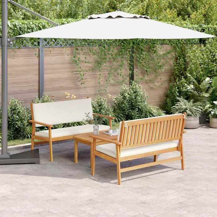 Canapés de jardin (lot de 3) Marron 120x65 5x79 cm - Sofa dextérieur LL2808