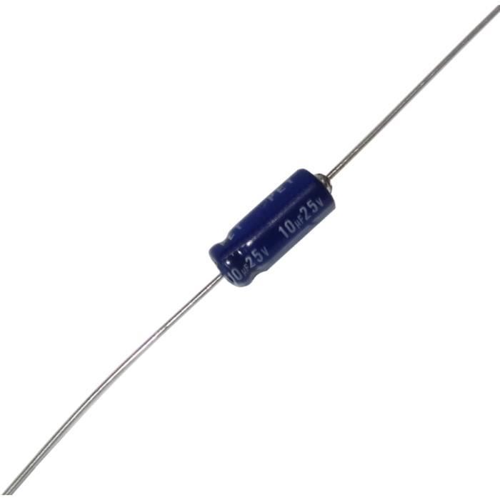 10 Condensatori Elettrolitici Assiali Philips 030 K0 - 10uF 25V 85°C