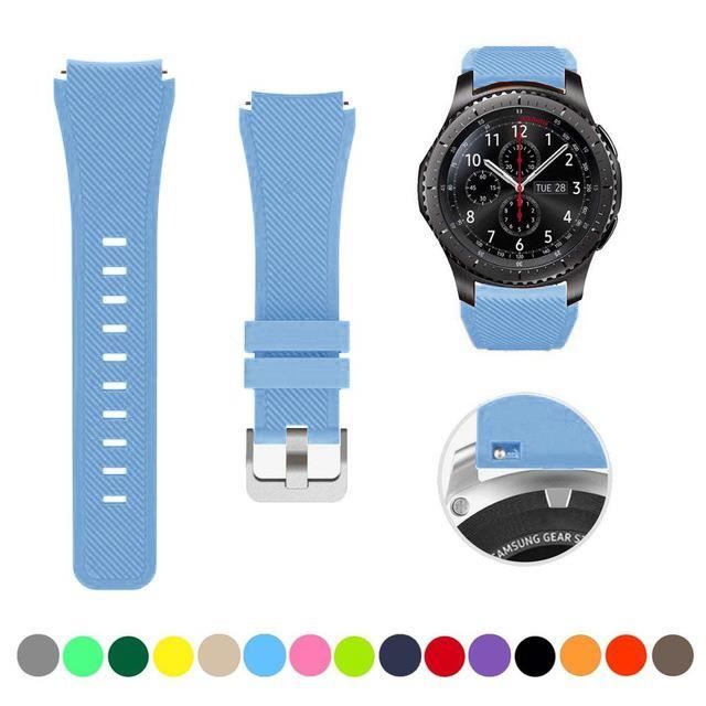 22mm Bleu clair 13 Bracelet Pour Montre Samsung Galaxy Watch 3