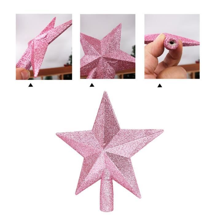Étoile Topper Pour Sapin De Noël 20cm - Dorée Scintillante, Design Creux Pour Guirlandes LED