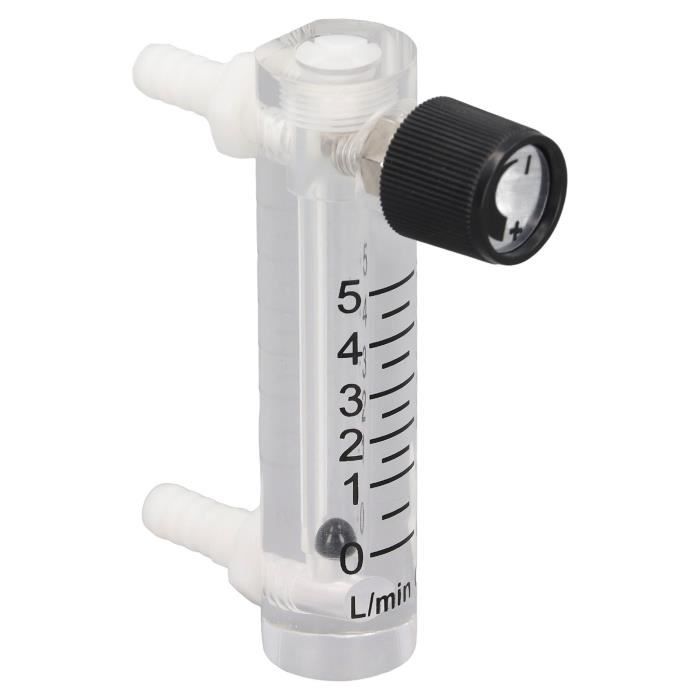 Débitmètre De Gaz Avec Vanne 1-10 LPM - Pour Oxygène, Air, Azote, Gaz Naturel - Connexion Tuyau 8mm - Précision 5%