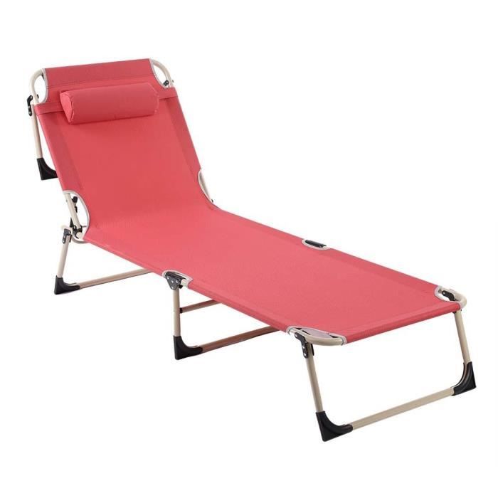 Chaise Longue Camping Chaise Longue 150 kg de jardin transat longue Chaise Plage Chaise Longue