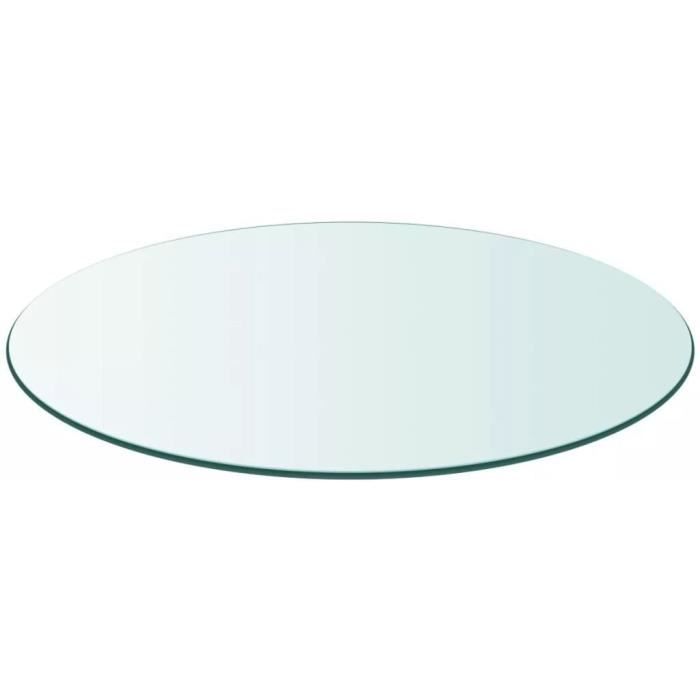 Dessus de Table Ronde en Verre Trempé - Plateau de Table Meuble