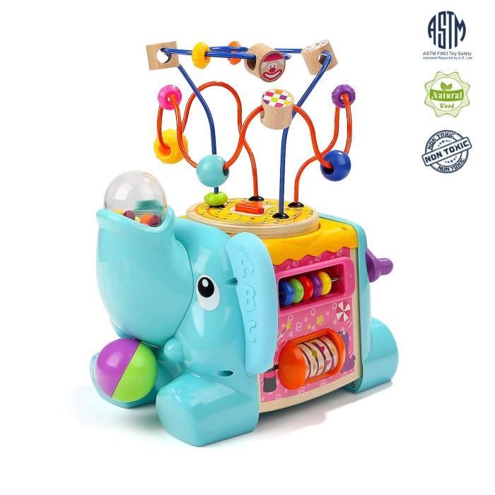 Jouet Cube Enfant 1 an,Jouet Educatif avec Jeu Labyrinthe de Perle pour Bébé, Jouet Cadeau pour Garçon et Fille de 1 an