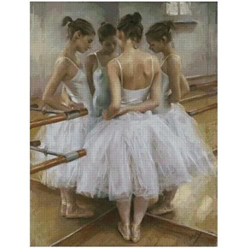 Kit Broderie Point De Croix Lakeside Street - Toile Aida 14ct 64x49cm - Fil Coton égyptien - 300x214 Points