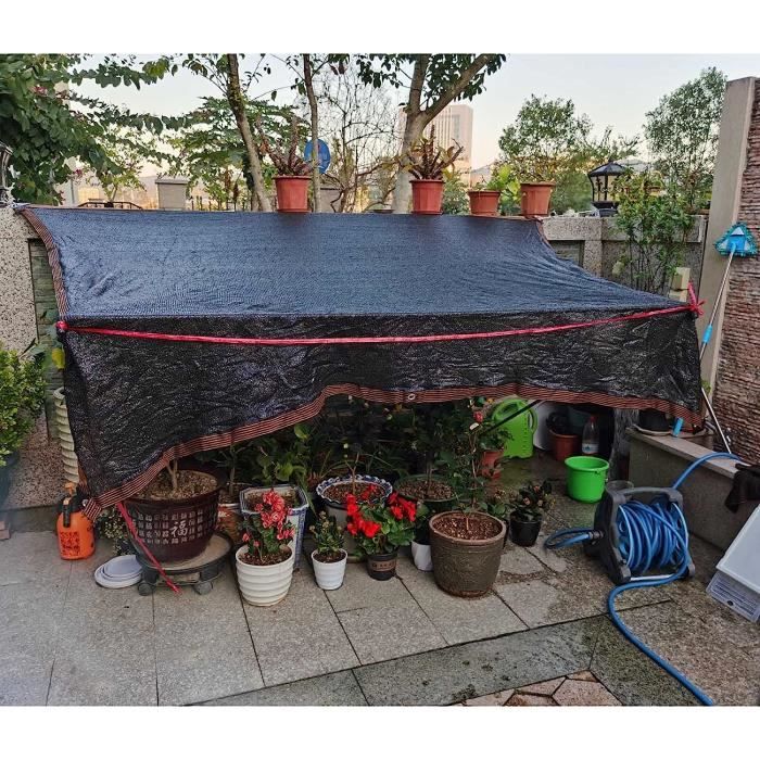 Filet D'ombrage Jardin Anti-UV 90% – Taille 2x3m à 5x9m – Pour Serre, Plantes, Terrasse – Noir Avec œillets
