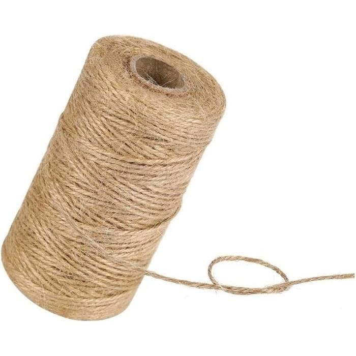 Ficelle Jute 300m X 3mm - Corde Naturelle Résistante - Idéale Décoration Jardin & Emballages