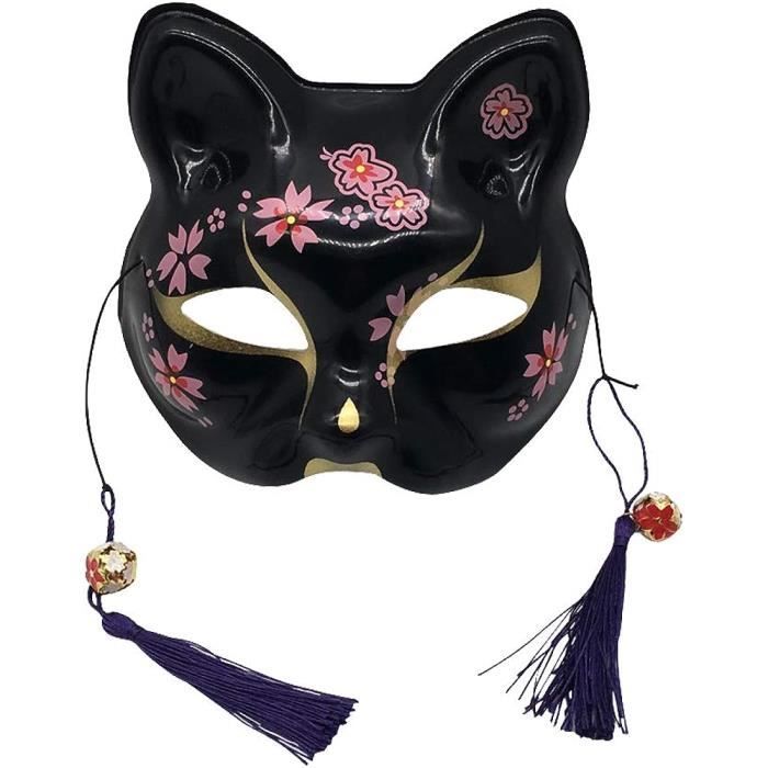 Máscara de para adultos, máscara facial japonesa Kabuki Kitsune Cosplay máscara para baile de máscaras, carnaval, fiesta temática, mascarada, teatro, disfraz, 2 unidades