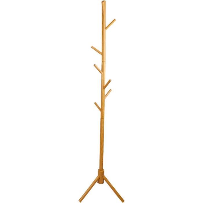Porte-Manteau Sur Pied, Porte-Manteau En Bois Massif En Forme D'Arbre Avec 9 Crochets Pour