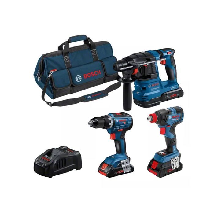 COMBO KIT 3 OUTILS 18V: GSR 18V 55 +GDX 18V 200 + GBH 18V 22 +ProCORE18V 3x4 0Ah