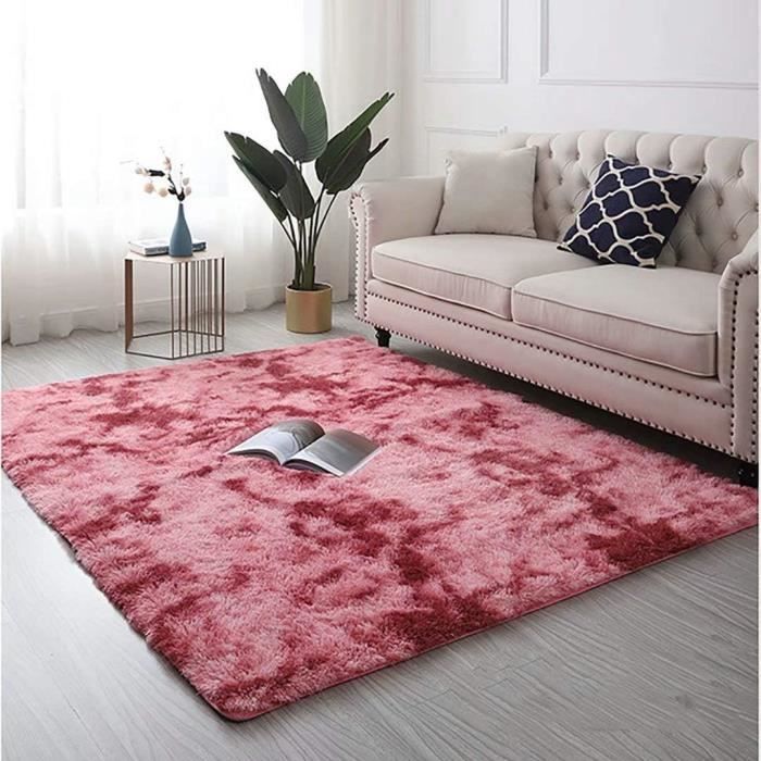 TAPISO Tapis Salon Shaggy Poil Long MODENA Blanc Multicolore Vintage Polyester Intérieur 120x170