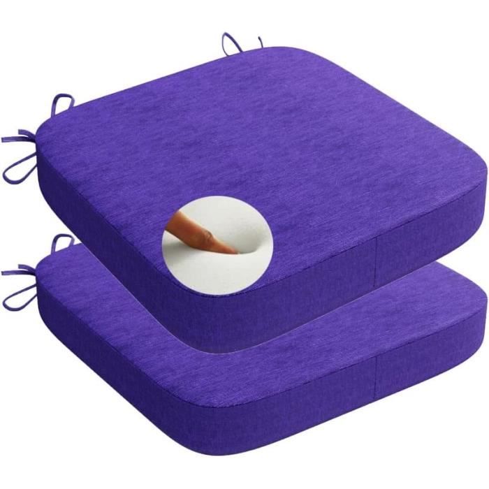 Lot De 2 Coussins De Chaise 40x40 Cm Bleu Marine – Rembourrés Avec Sangles Cuisine & Jardin