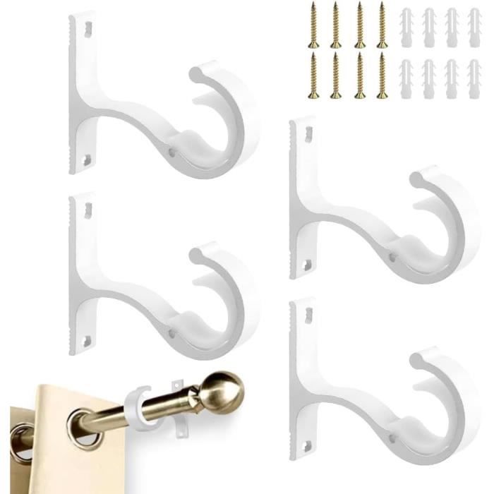 Support Rideau 4Pcs Support Tringle Rideau Métal,Fixation Rideau Plafond,Accroche ...