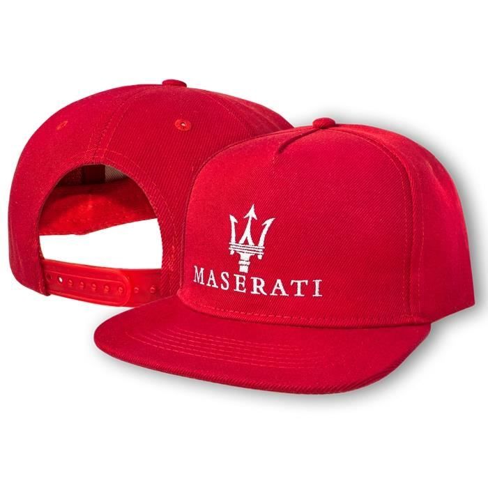 Maserati Casquette de Baseball Snapback Rouge  Brodé Logo Auto Voiture  Homme Femme Réglable Cap Hat Chapeau Hip-Hop Cadeau 5 Panel - Cdiscount  Prêt-à-Porter