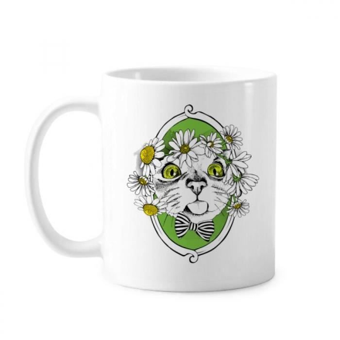 Protect Des Animaux Animal Fleur Arc Tete De Chat En Poterie Blanc L Amant De Coupe Classique Tasse Cafe Avec Poignees 350 Ml Don Cdiscount Maison