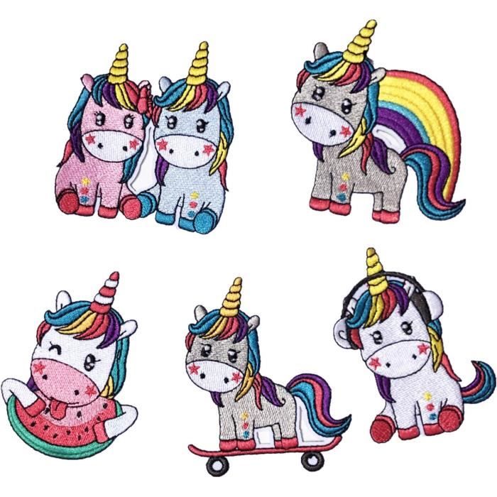 Ecusson Brodé Thermocollant Licorne 3.5x5.5cm