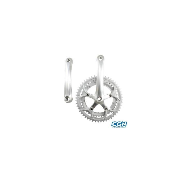 Pedalier route triple 52-42-30d l170 plateaux et manivelles argent (axe 122, 5