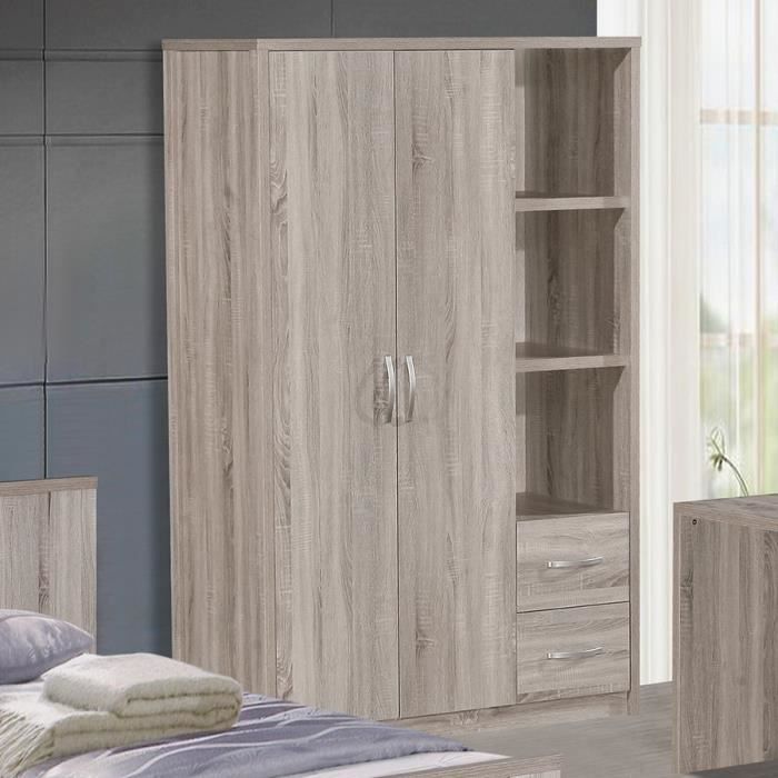 Armoire 2 Portes Chambre Enfant Couleur Chene Gris Elijah Gris L 120 X P 55 X H 190 Cm Achat Vente Armoire De Chambre Armoire 2 Portes Chambre Soldes Sur Cdiscount Des Le 20 Janvier Cdiscount