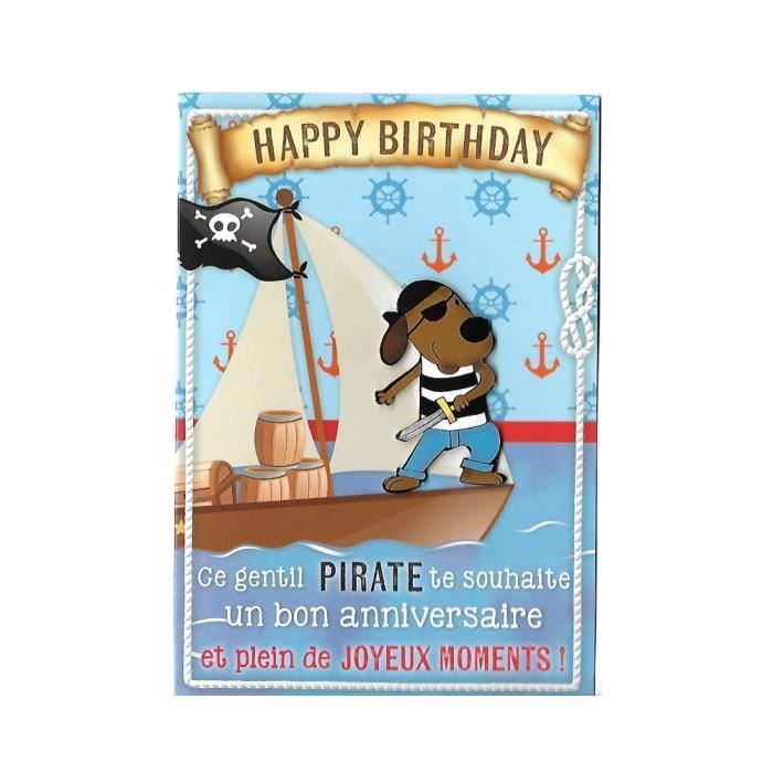 Carte De Voeux Enfant Anniversaire Gentil Pirate Achat Vente Carte Correspondance Carte De Voeux Anniversaire Cdiscount