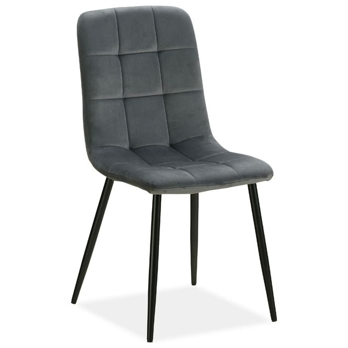 Chaise rembourrée Velours gris unité sans accoudoirs Cuisine Salle à manger Bureau Chaise rembourrée Velours gris unité sans accoudoirs Cuisine Salle à manger Bureau