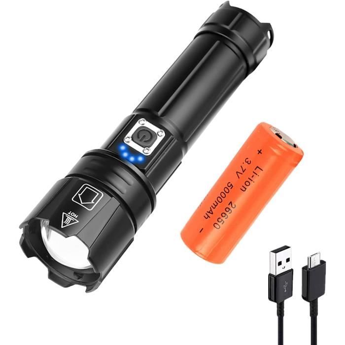 LE Lot De 2 Lampes De Poche Tactiques XPE LED Compactes Et Ultra Lumineuses étanches Alimentées