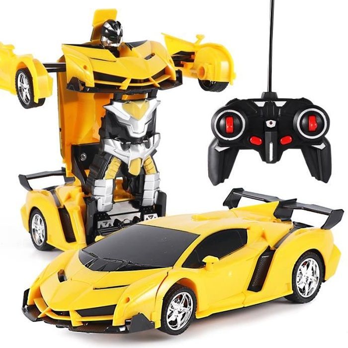 Transformers - Voiture télécommandée électrique - Jaune - 360° rotation -  Transformation à un bouton - Cdiscount Jeux - Jouets