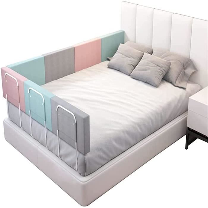 4YANG Barrière de lit pour tout-petits Garde-corps de lit à double verrouillage Sécurité extra-longue Rail de lit lit relevable vertical Barrière de lit anti-chute pour tout-petit1,2M 