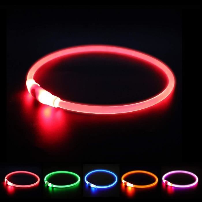 Collier Lumineux Chien Rechargeable,LED Clignotant Collier de Sécurité Taille Unique pour Tous Les Chiens,pour Les Petits Grand A89