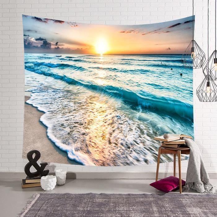 Tapis Mural Extérieur 150x200 Cm - Polyester Paysage Nuages Ciel Bleu - Décoration Salon, Chambre, Terrasse