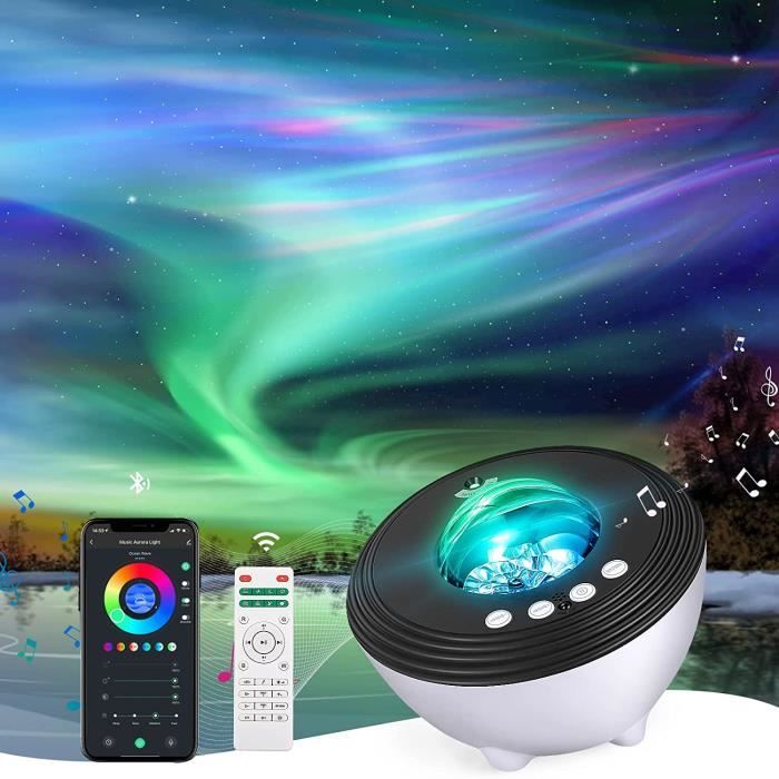 Projecteur d'étoile d'aurora Veilleuse Lumières d'ambiance 13 couleurs 8  types de bruit blanc Bluetooth télécommande TYPE-C USB - Cdiscount Maison