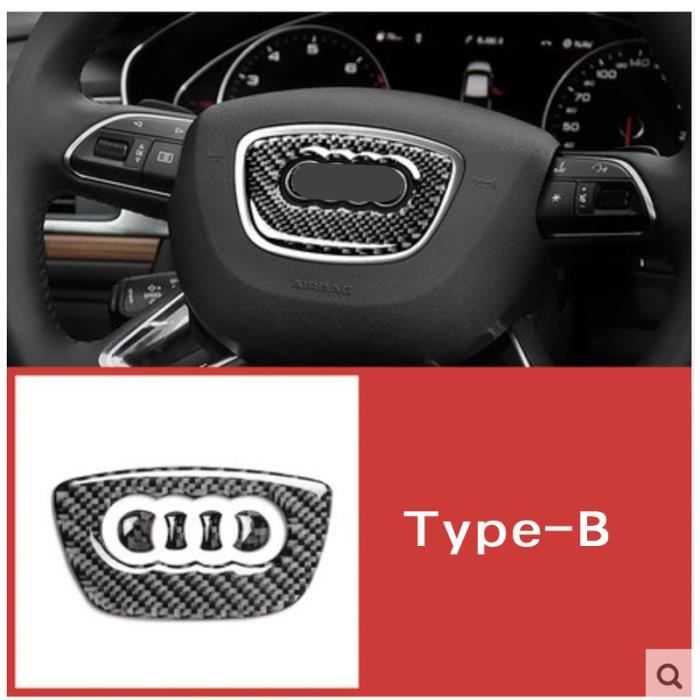 Style B - Autocollant de Logo de volant de voiture en Fiber de carbone,  couverture de cadre pour Audi A1 A3 A - Cdiscount Auto