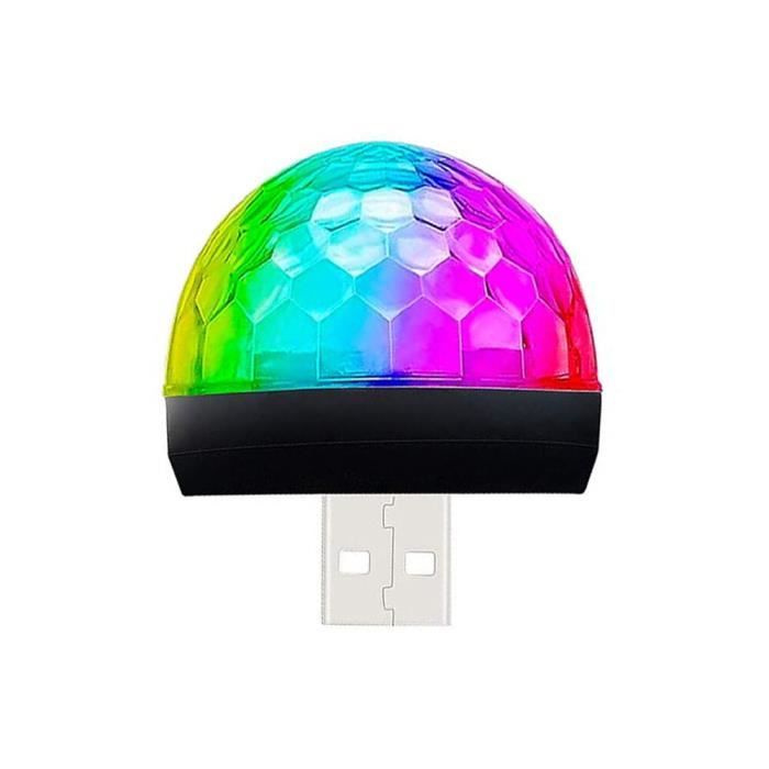Souris,Mini lampe Auto USB DJ USB-C RGB,contrôle sonore de voiture