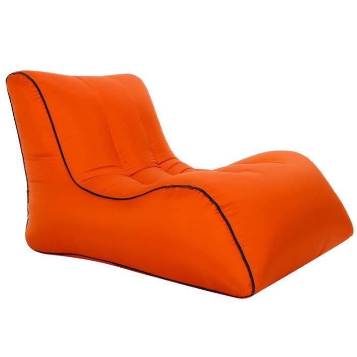 orange 100 cm - canapé gonflable en nylon étanche, sac paresseux, camping en plein air, plage ultraléger, sac