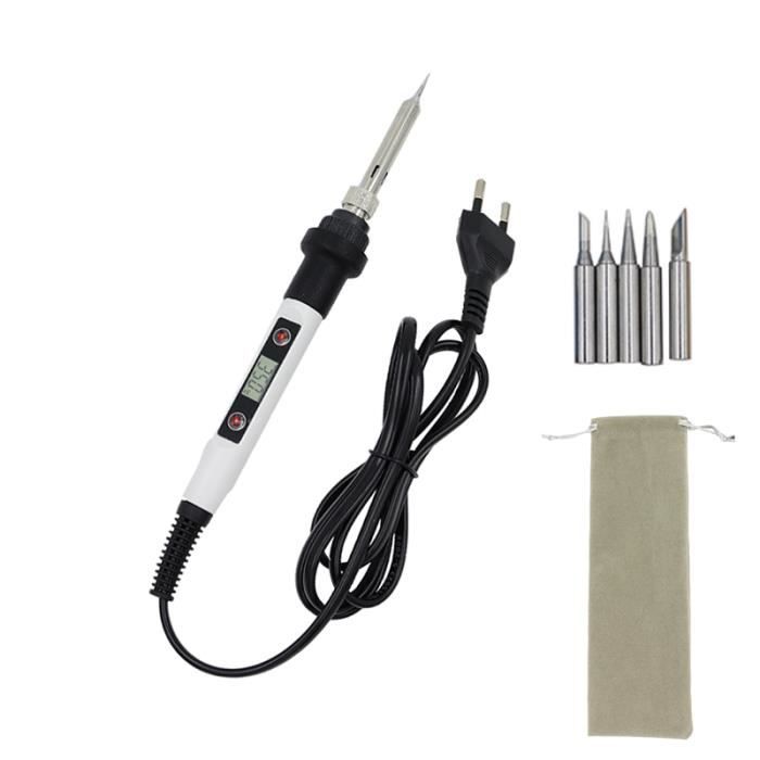 Kit Fer à Souder Numérique 60W – Température Réglable 200-450°C, 110V, Avec Accessoires