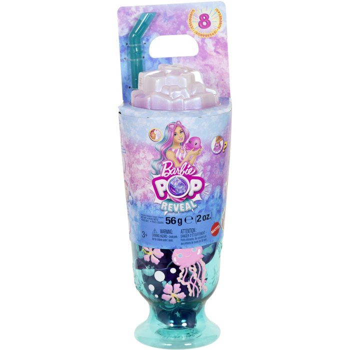 Poupée surprise - BARBIE - Pop Reveal Océan Méduse JKF62 - 8 surprises - Slime - Accessoires