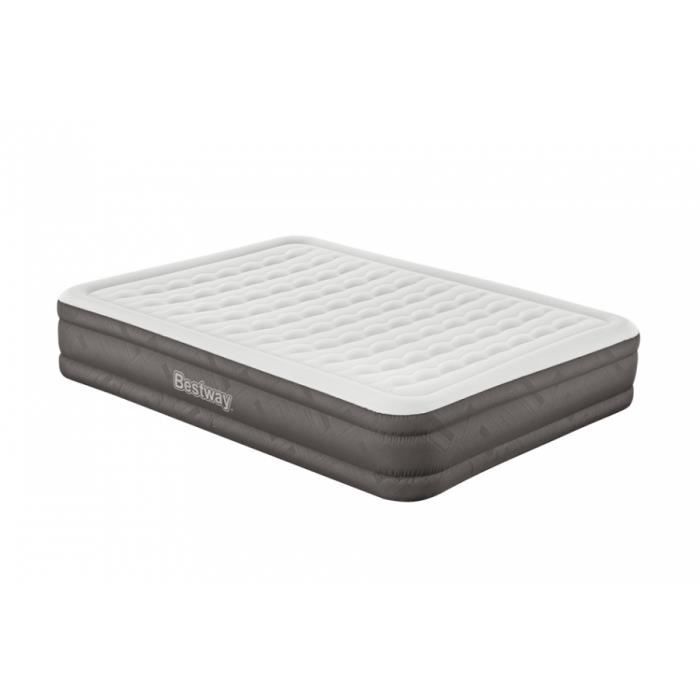 Matelas gonflable 2 places Fortech™ avec pompe électrique intégrée et revêtement antimicrobien