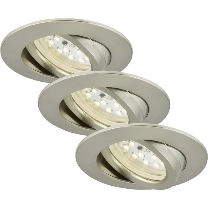 Briloner Klira Lot de 3 spots LED encastrables 230V, intensité