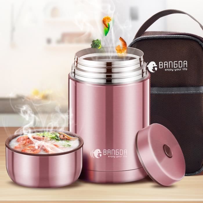 Boîtes Alimentaires Isotherme,Thermos étanche,Gamelle Thermos Repas Chaud à  Double Couche,Porte-Aliments,pour Camping,Bureau,École - Cdiscount Maison