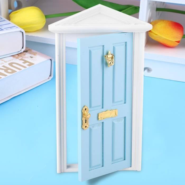 Porte de maison de poupée en bois non peinte - PWSHYMI - échelle 1:12