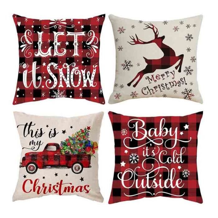 45 x 45 Plaid Pour Canap¨¦ Merry Christmas Decoration Oreiller Pilou