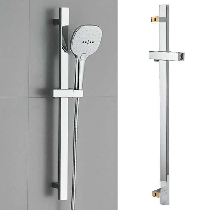 Barre De Support De Douche Carrée En Acier Inoxydable 201 Argent 30 Cm