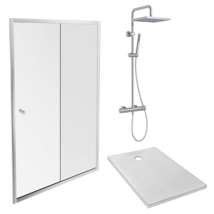 Jacob Delafon E63144WPM Pack douche en niche IPSO (receveur 120x80