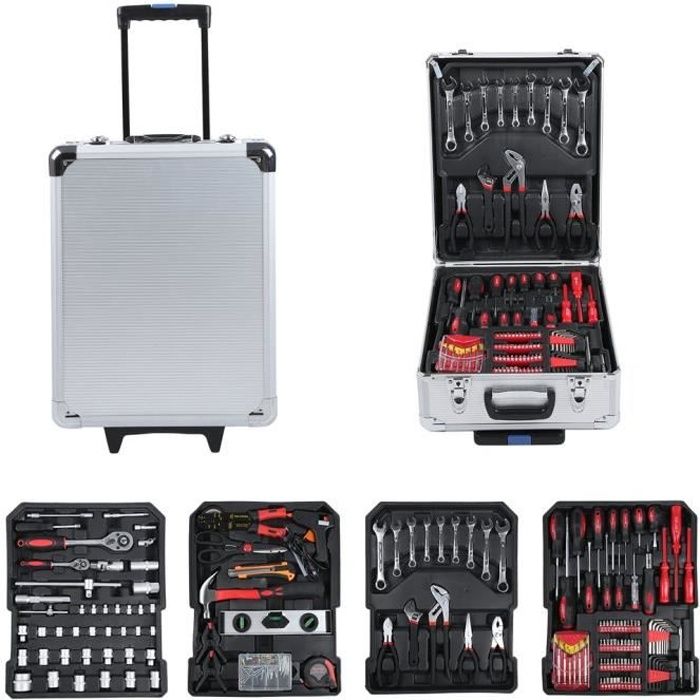 Mallette à outils complète Trolley 899 PCs Valise à outils Alluminium