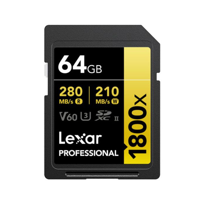 Carte mémoire Lexar carte sdxc 64 go 1800x pro 270 mo/s classe 10 uhs-II u3