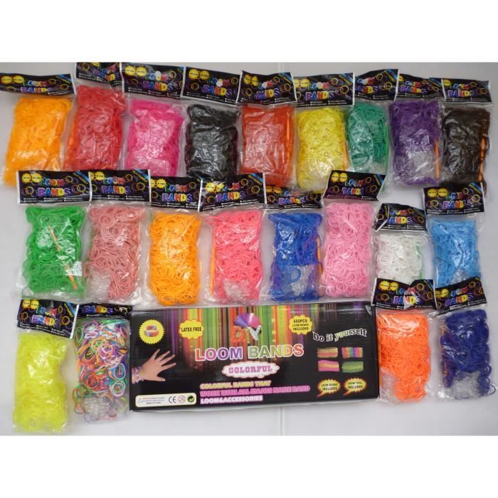 Kit LOOM BANDS 13200 élastiques DIY RAINBOW - Cdiscount