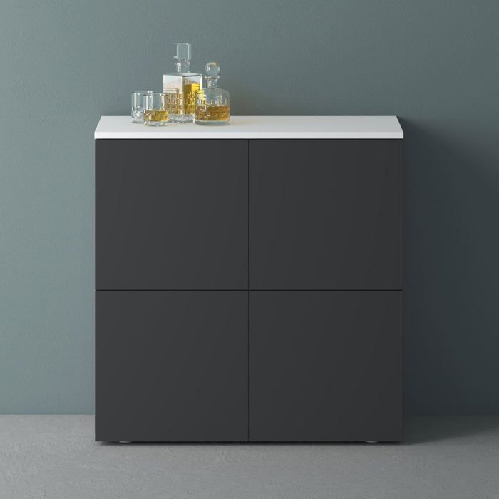 Armoire De Rangement Plastique 4 étagères - 65x37x165 Cm, Couleur Noir/gris, Pour Intérieur Ou Extérieur, étagères Réglables (15 Kg Chacune) - 4