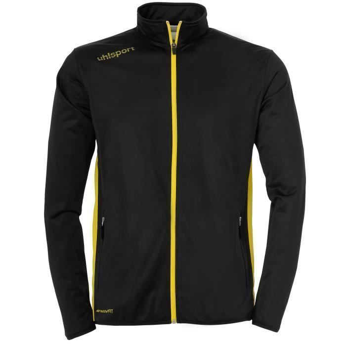 Uhlsport Survêtement Junior Essential Football Noir/Jaune - Veste et Pantalon Nouvelle coupe Uhlsport Survêtement Junior Essential Football Noir/Jaune - Veste et Pantalon Nouvelle coupe