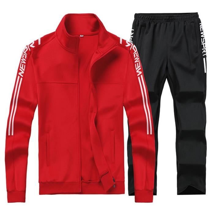Homme Ensemble De Sport Manches Longues Survêtements De Sport Loisir