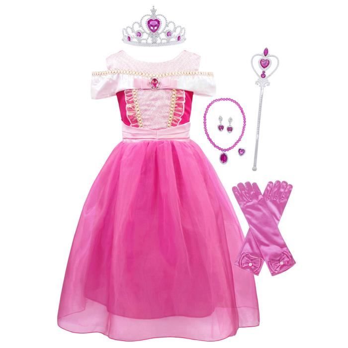 AmzBarley Accessoires Costume de Princesse Fille Enfant Déguisement Fête Cosplay Anniversaire Noël Jouets Couronne Sceptre Baguette Magique Gants