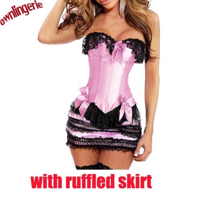 Corset Femme Assorti Jupe Volantee Robe Bustier Rose Et Blanc Taille Corset Et Bustier Gateau Jupe Lacets Dos Nœud Type Rose Blanc Cdiscount Pret A Porter
